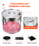 VEVOR Moonshine Still Water Alcohol Distiller 8Gal w/Thumper Keg & 8W Water Pump - Side View
