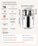 VEVOR Moonshine Still Water Alcohol Distiller 8Gal w/Thumper Keg & 8W Water Pump - Close-Up Angle