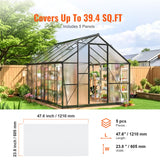 5 Pack Polycarbonate Greenhouse Panels 2' X 4' X 0.32'' Roof Sheets - Rear View