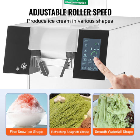 Commercial Snowflake Ice Machine, 397LBS/24H Snowflake Ice Maker, Stainless Steel Ice Shaver Machine,, image 3
