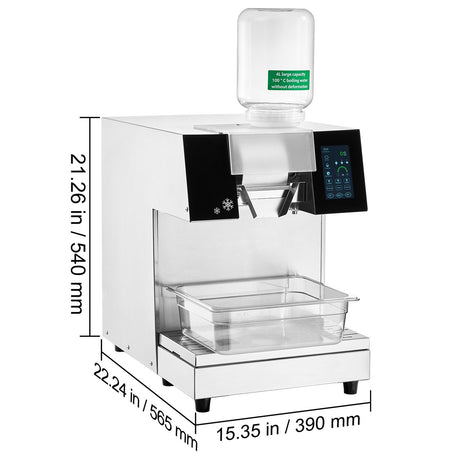 Commercial Snowflake Ice Machine, 397LBS/24H Snowflake Ice Maker, Stainless Steel Ice Shaver Machine,, image 8
