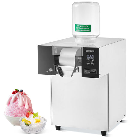 Commercial Snowflake Ice Machine, 385LBS/24H Snowflake Ice Maker, Stainless Steel Ice Shaver Machine,