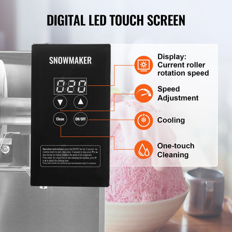Commercial Snowflake Ice Machine, 385LBS/24H Snowflake Ice Maker, Stainless Steel Ice Shaver Machine,, image 4