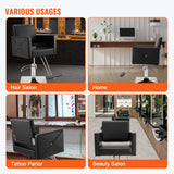VEVOR Salon Chair, Barber Chair for Hair Stylist, Styling Chair with Heavy Duty Hydraulic Pump, Swivel Hair Salon Chair with Footrest for Beauty Spa Shampoo, Max Load Weight 330 lbs, Black - Rear View