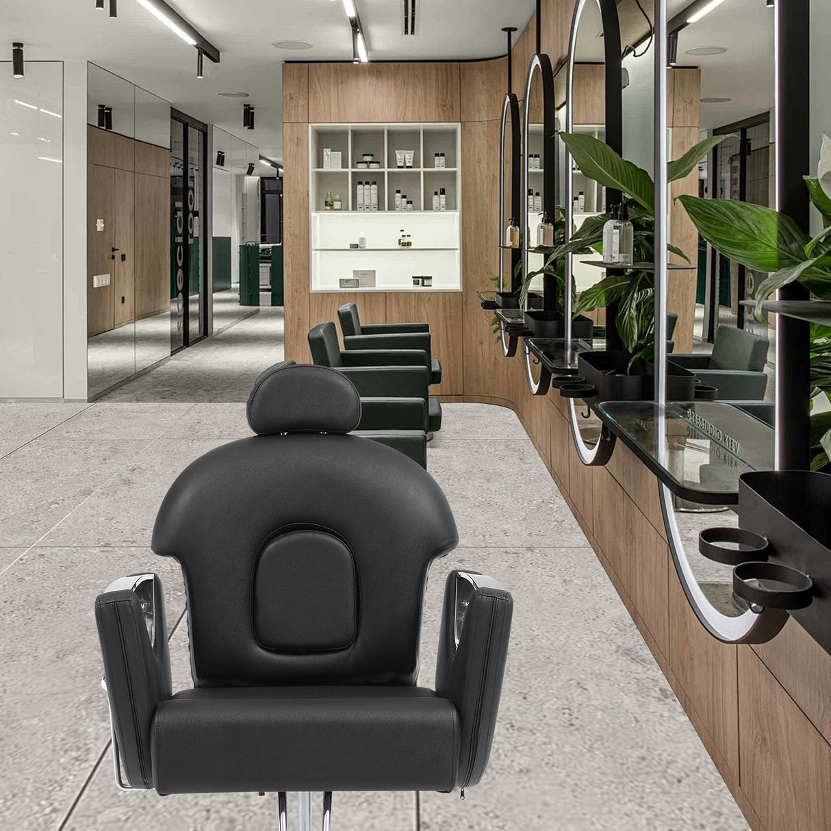 VEVOR Salon Chair Hydraulic Recliner Barber Chair for Hair Stylist 360 Degrees Swivel 90°-130° Reclining Salon Chair for Beauty Spa Shampoo Max Load Weight 330 lbs Black