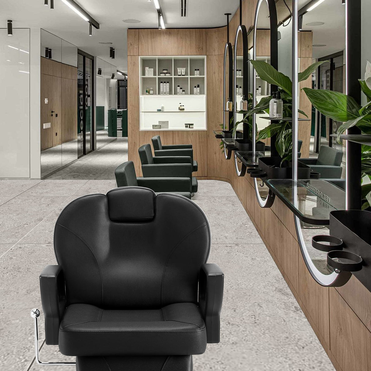 VEVOR Salon Chair Hydraulic Recliner Barber Chair for Hair Stylist 360 Degrees Swivel 90°-130° Reclining Salon Chair for Beauty Spa Shampoo Max Load Weight 330 lbs Black