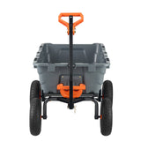 VEVOR Dump Cart, Poly Garden Dump Cart with Easy to Assemble Steel Frame, Dump Wagon with 2-in-1 Convertible Handle, Utility Wheelbarrow 544kg/