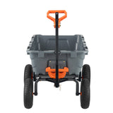 VEVOR Dump Cart, Poly Garden Dump Cart with Easy to Assemble Steel Frame, Dump Wagon with 2-in-1 Convertible Handle, Utility Wheelbarrow  544kg/ 1200lbs Capacity, 33cm/ 13 inch Tires - Extra Image