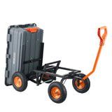 VEVOR Dump Cart, Poly Garden Dump Cart with Easy to Assemble Steel Frame, Dump Wagon with 2-in-1 Convertible Handle, Utility Wheelbarrow 1500 lbs Capacity, 13 inch Tires - Extra Image
