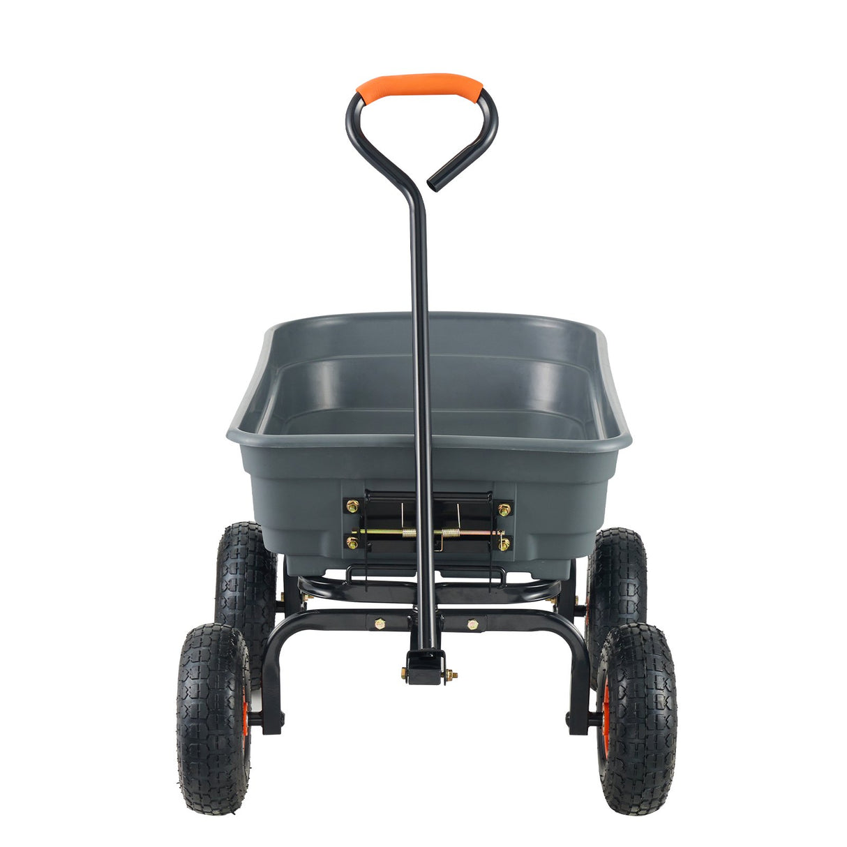 VEVOR Dump Cart, Poly Garden Dump Cart with Easy to Assemble Steel Frame, Dump Wagon with 2-in-1 Convertible Handle, Utility Wheelbarrow 272kg/ 600lbs Capacity, 25.5cm/ 10 inch Tires