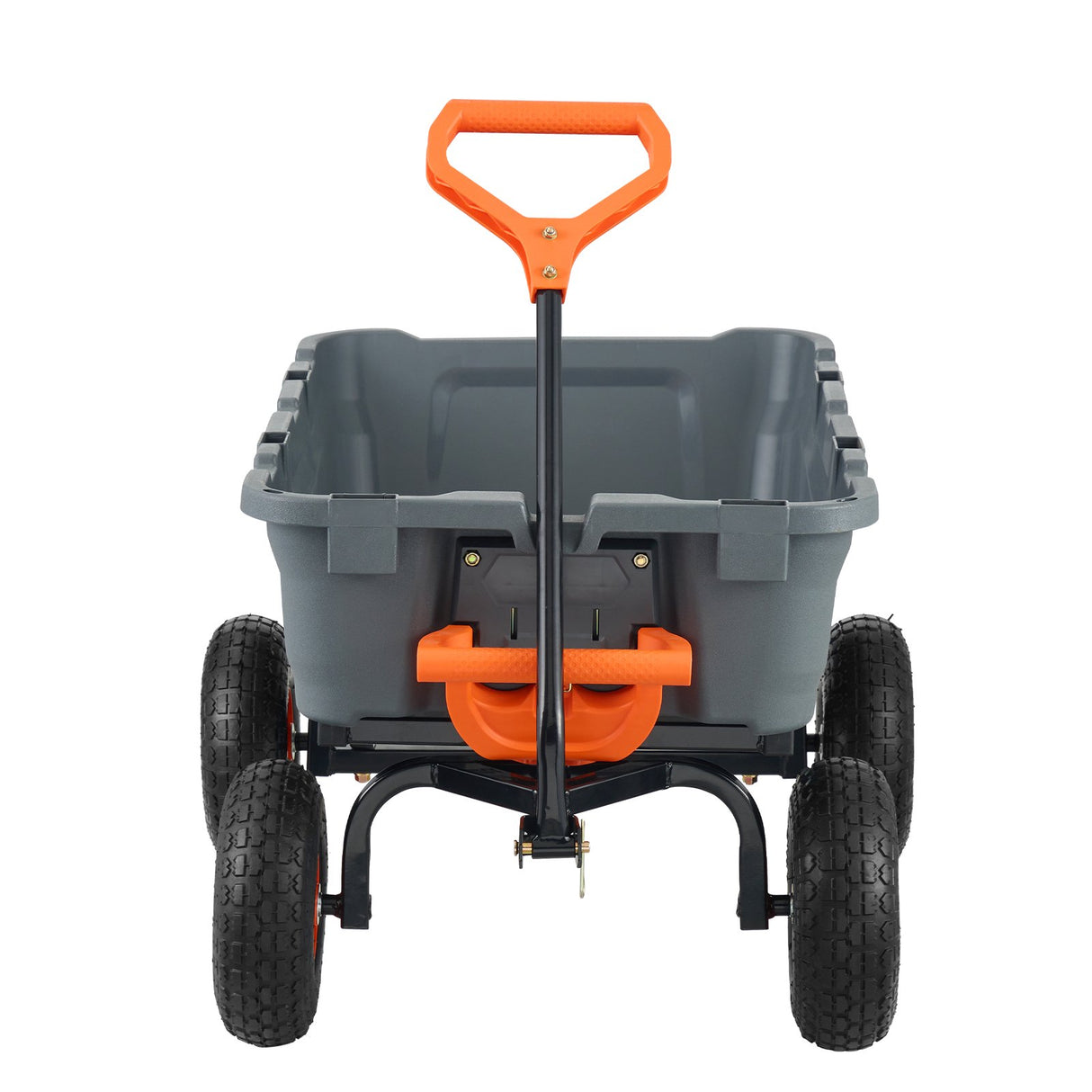 VEVOR Dump Cart, Poly Garden Dump Cart with Easy to Assemble Steel Frame, Dump Wagon with 2-in-1 Convertible Handle, Utility Wheelbarrow 362.88kg/ 800lbs Capacity, 25.5cm/ 10 inch Tires