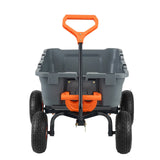 VEVOR Dump Cart, Poly Garden Dump Cart with Easy to Assemble Steel Frame, Dump Wagon with 2-in-1 Convertible Handle, Utility Wheelbarrow 362.88kg/ 800lbs Capacity, 25.5cm/ 10 inch Tires - Extra Image