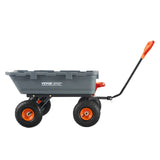 VEVOR Dump Cart, Poly Garden Dump Cart with Easy to Assemble Steel Frame, Dump Wagon with 2-in-1 Convertible Handle, Utility Wheelbarrow 362.88kg/ 800lbs Capacity, 25.5cm/ 10 inch Tires - Extra Image