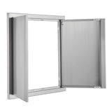 BBQ Access Door, 610x610 mm Double Outdoor Kitchen Door, Stainless Steel Flush Mount Door, Wall Vertical Door with Recessed Handles , for BBQ Island, Grilling Station, Outside Cabinet