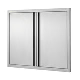 BBQ Access Door, 787x609 mm Double Outdoor Kitchen Door, Stainless Steel Flush Mount Door, Wall Vertical Door with Recessed Handles , for BBQ Island, Grilling Station, Outside Cabinet
