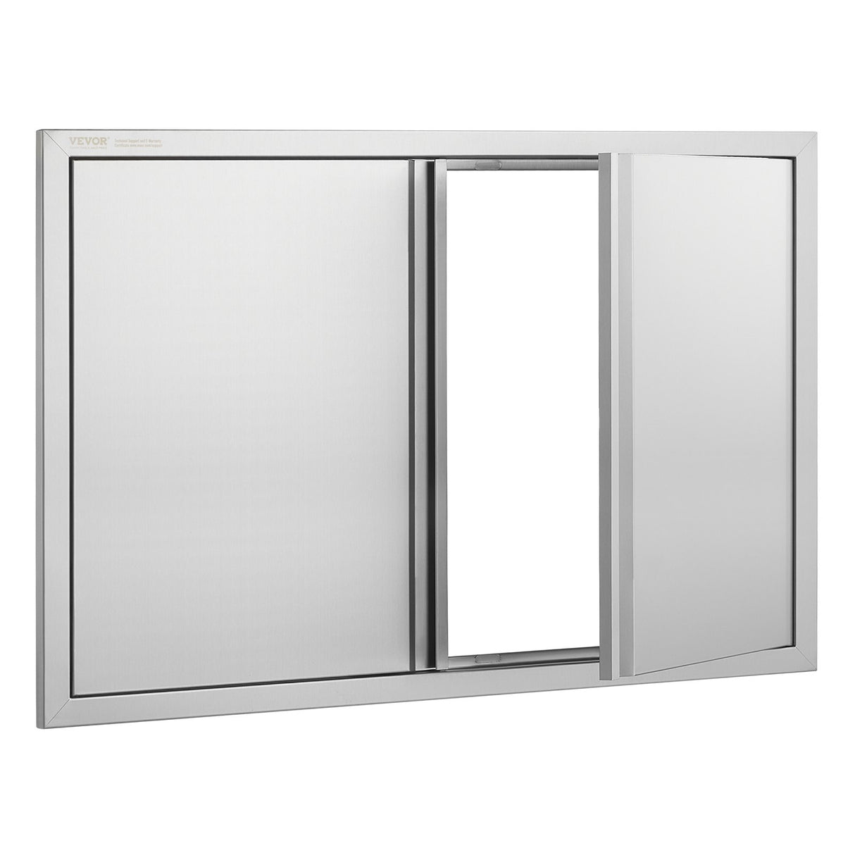 BBQ Access Door, 914x610 mm Double Outdoor Kitchen Door, Stainless Steel Flush Mount Door, Wall Vertical Door with Recessed Handles , for BBQ Island, Grilling Station, Outside Cabinet