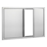 BBQ Access Door, 914x610 mm Double Outdoor Kitchen Door, Stainless Steel Flush Mount Door, Wall Vertical Door with Recessed Handles , for BBQ Island, Grilling Station, Outside Cabinet - Extra Image