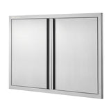 BBQ Access Door, 914x610 mm Double Outdoor Kitchen Door, Stainless Steel Flush Mount Door, Wall Vertical Door with Recessed Handles , for BBQ Island, Grilling Station, Outside Cabinet - Extra Image