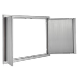 BBQ Access Door, 914x610 mm Double Outdoor Kitchen Door, Stainless Steel Flush Mount Door, Wall Vertical Door with Recessed Handles , for BBQ Island, Grilling Station, Outside Cabinet - Extra Image