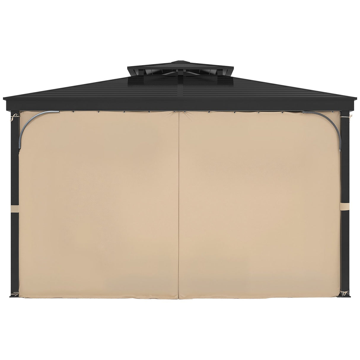 Gazebo Curtains Outdoor, Fit Most 10' x 10' x 6.7' Gazebos, 4-Panel Sidewall Gazebo Privacy Curtains with Zippers, Outdoor Curtain Replacement for Patio Canopy, Only Curtain, Khaki