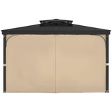 Gazebo Curtains Outdoor, Fit Most 10' x 10' x 6.7' Gazebos, 4-Panel Sidewall Gazebo Privacy Curtains with Zippers, Outdoor Curtain Replacement for Patio Canopy, Only Curtain, Khaki