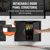 BBQ Access Door, 788x610 mm Double Outdoor Kitchen Door, Cold Plate Flush Mount Door, Wall Vertical Door with Handles, for BBQ Island, Grilling Station, Outside Cabinet - Top-Down View