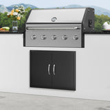 BBQ Access Door, 788x610 mm Double Outdoor Kitchen Door, Cold Plate Flush Mount Door, Wall Vertical Door with Handles, for BBQ Island, Grilling Station, Outside Cabinet