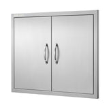 BBQ Access Door, 787x609 mm Double Outdoor Kitchen Door, Stainless Steel Flush Mount Door, Double Wall Vertical Door with Handles and Hooks, for BBQ Island, Grilling Station, Outside Cabinet - Extra Image