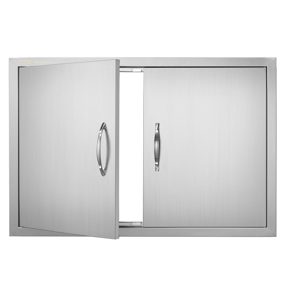 VEVOR BBQ Access Door, 838x558 mm Double Outdoor Kitchen Door, Stainless Steel Flush Mount Door, Wall Vertical Door with Handles, for BBQ Island,
