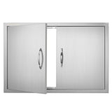 VEVOR BBQ Access Door, 838x558 mm Double Outdoor Kitchen Door, Stainless Steel Flush Mount Door, Wall Vertical Door with Handles, for BBQ Island,