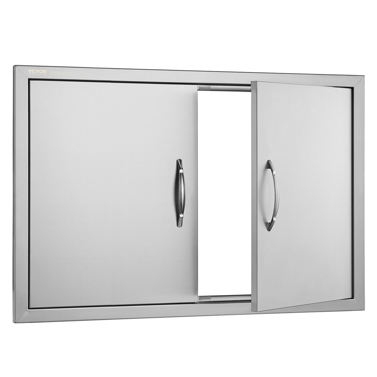 VEVOR BBQ Access Door, 838x558 mm Double Outdoor Kitchen Door, Stainless Steel Flush Mount Door, Wall Vertical Door with Handles, for BBQ Island,