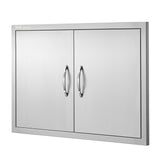 VEVOR BBQ Access Door, 838x558 mm Double Outdoor Kitchen Door, Stainless Steel Flush Mount Door, Wall Vertical Door with Handles, for BBQ Island,