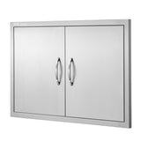VEVOR BBQ Access Door, 838x558 mm Double Outdoor Kitchen Door, Stainless Steel Flush Mount Door, Wall Vertical Door with Handles, for BBQ Island, Grilling Station, Outside Cabinet - Extra Image