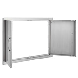 VEVOR BBQ Access Door, 838x558 mm Double Outdoor Kitchen Door, Stainless Steel Flush Mount Door, Wall Vertical Door with Handles, for BBQ Island,