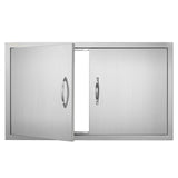 VEVOR BBQ Access Door, 915x533 mm Double Outdoor Kitchen Door, Stainless Steel Flush Mount Door, Wall Vertical Door with Handles, for BBQ Island,