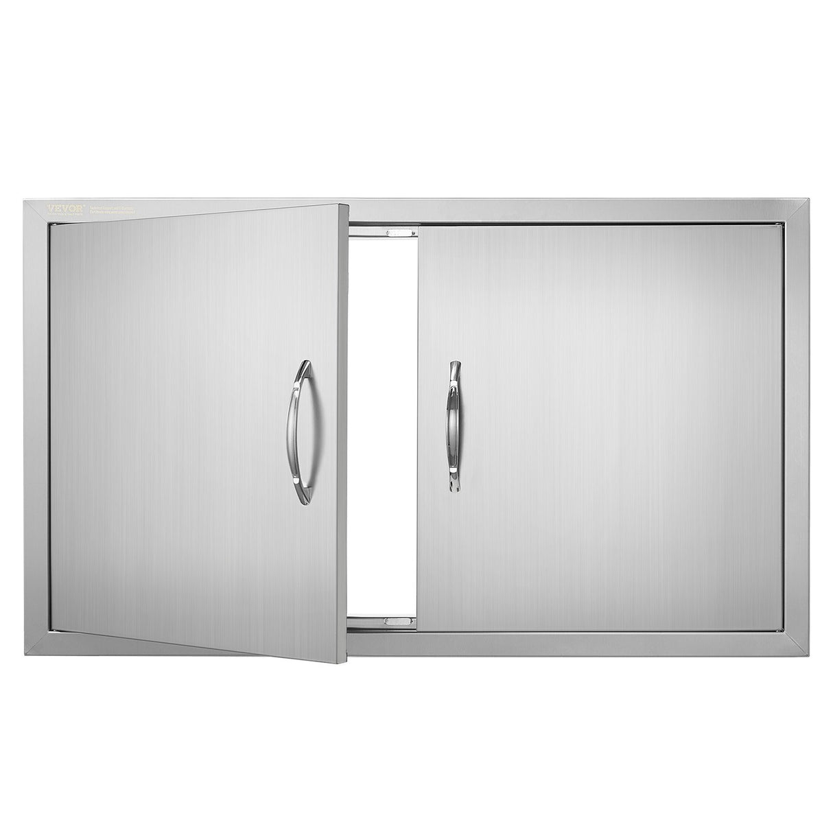 VEVOR BBQ Access Door, 915x533 mm Double Outdoor Kitchen Door, Stainless Steel Flush Mount Door, Wall Vertical Door with Handles, for BBQ Island, Grilling Station, Outside Cabinet