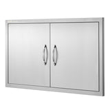 VEVOR BBQ Access Door, 915x533 mm Double Outdoor Kitchen Door, Stainless Steel Flush Mount Door, Wall Vertical Door with Handles, for BBQ Island, Grilling Station, Outside Cabinet - Extra Image