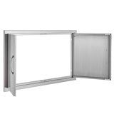 VEVOR BBQ Access Door, 915x533 mm Double Outdoor Kitchen Door, Stainless Steel Flush Mount Door, Wall Vertical Door with Handles, for BBQ Island,