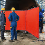 VEVOR Welding Screen with Frame 3 Panel 6' x 8' Welding Curtain Screen 12 Wheels - Low Angle