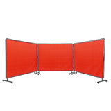 VEVOR Welding Screen with Frame 3 Panel 6' x 8' Welding Curtain Screen 12 Wheels