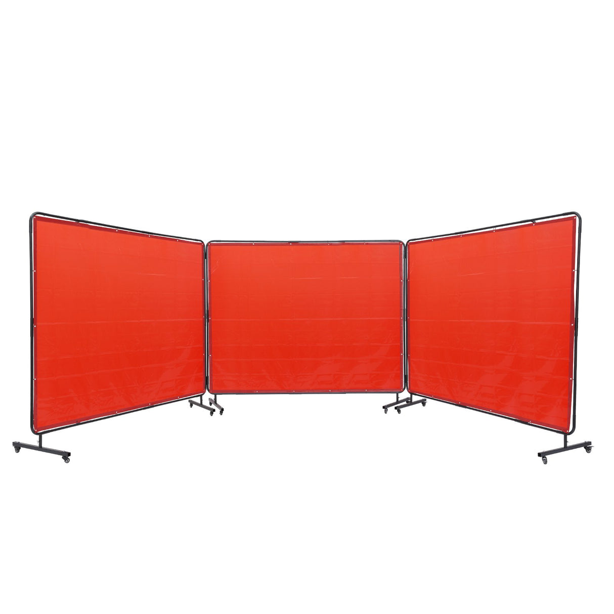 VEVOR Welding Screen with Frame 3 Panel 6' x 8' Welding Curtain Screen 12 Wheels