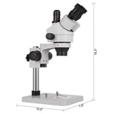 Vevor 3.5X-90X Trinocular Stereo Microscope w/Pillar Stand Biological Reliable Lab - Low Angle