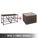 VEVOR Dresser Storage Tower with 5 Fabric Drawer Steel Frame Storage Cabinet Bin Storage Organizer Unit Fabric Cube Dresser Chest Cabinet Coffee Wide (Coffee/Wide)