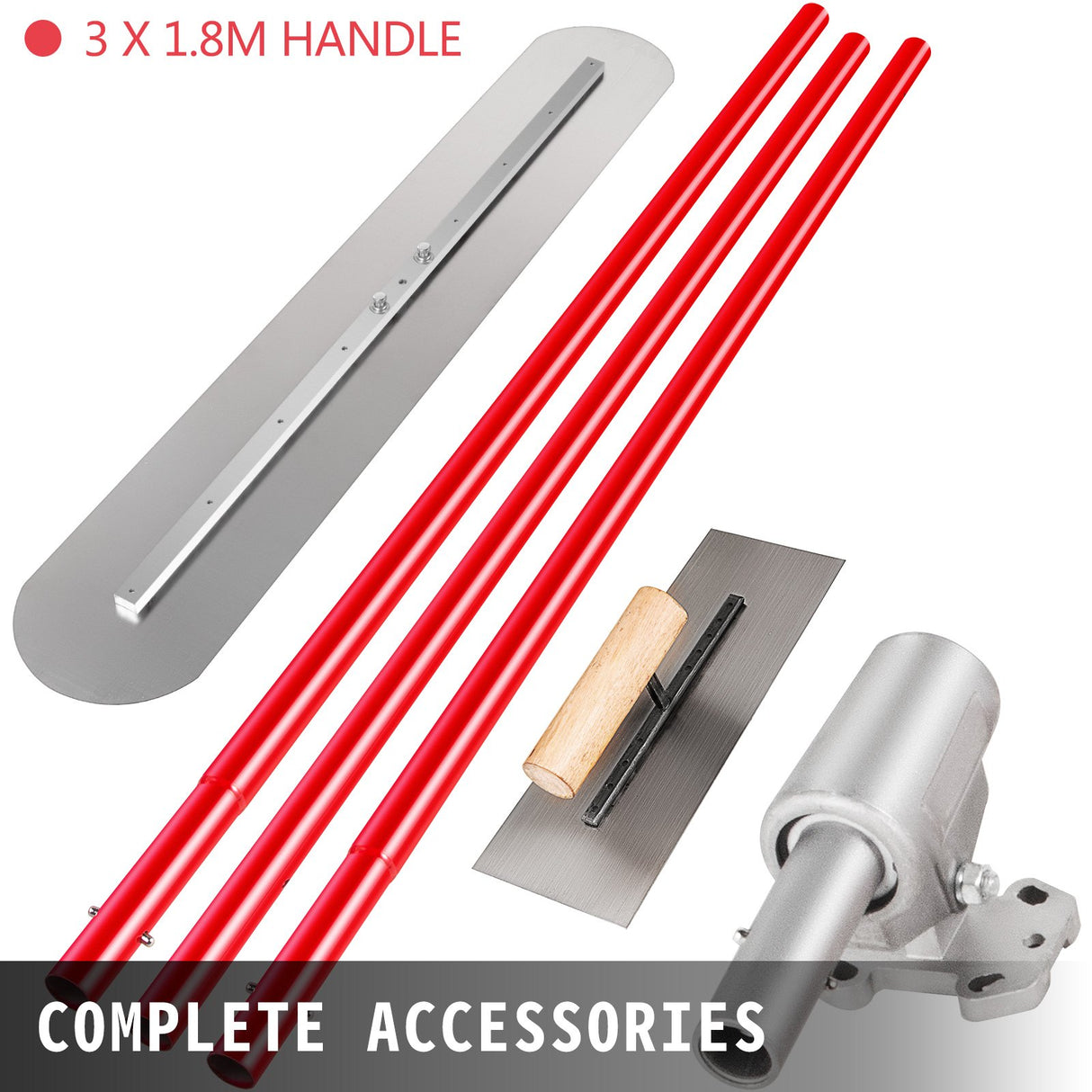 Vevor Bull Float Concrete Float 1200x200mm Concrete Tool Trowel Float Handle & Bracket