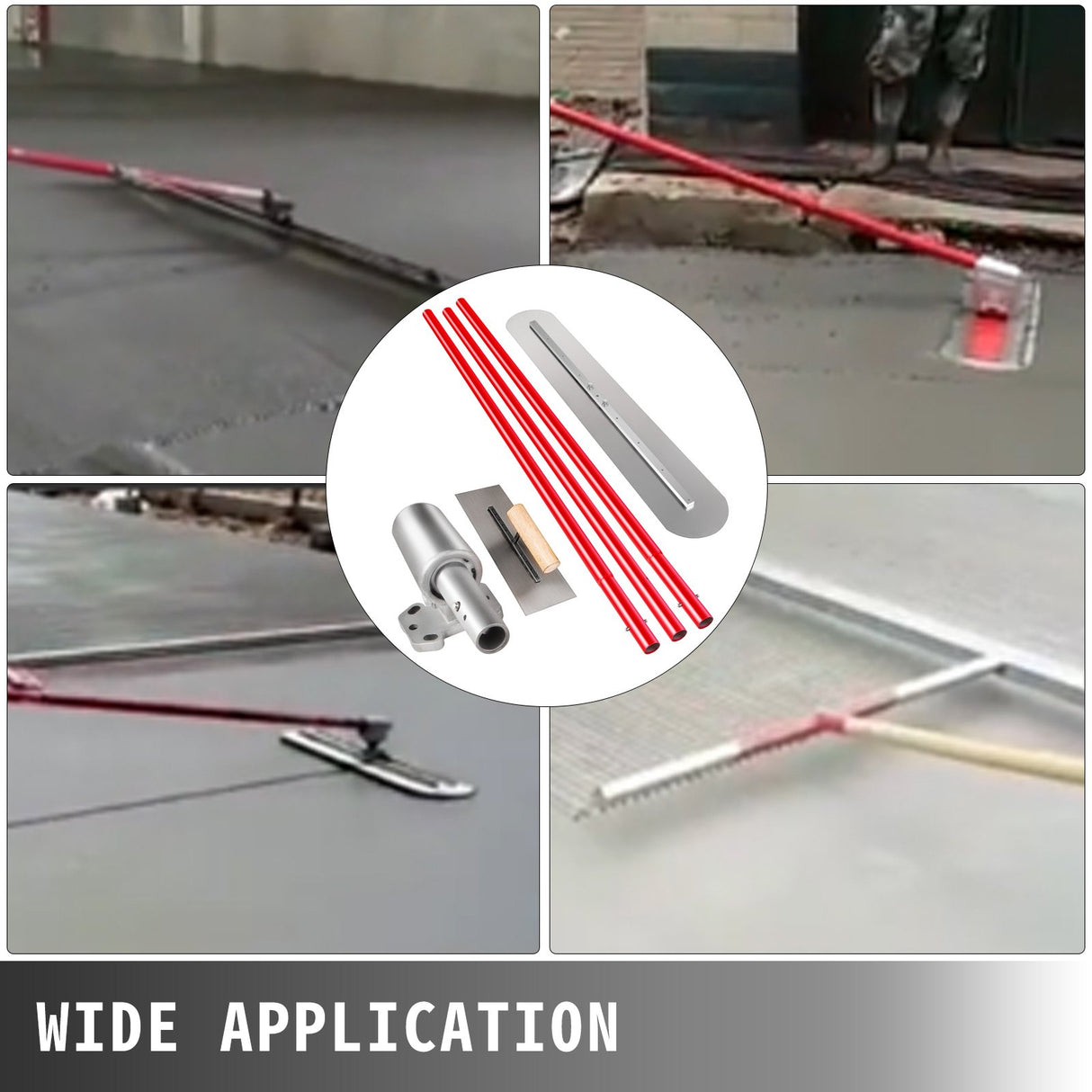 Vevor Bull Float Concrete Float 1200x200mm Concrete Tool Trowel Float Handle & Bracket