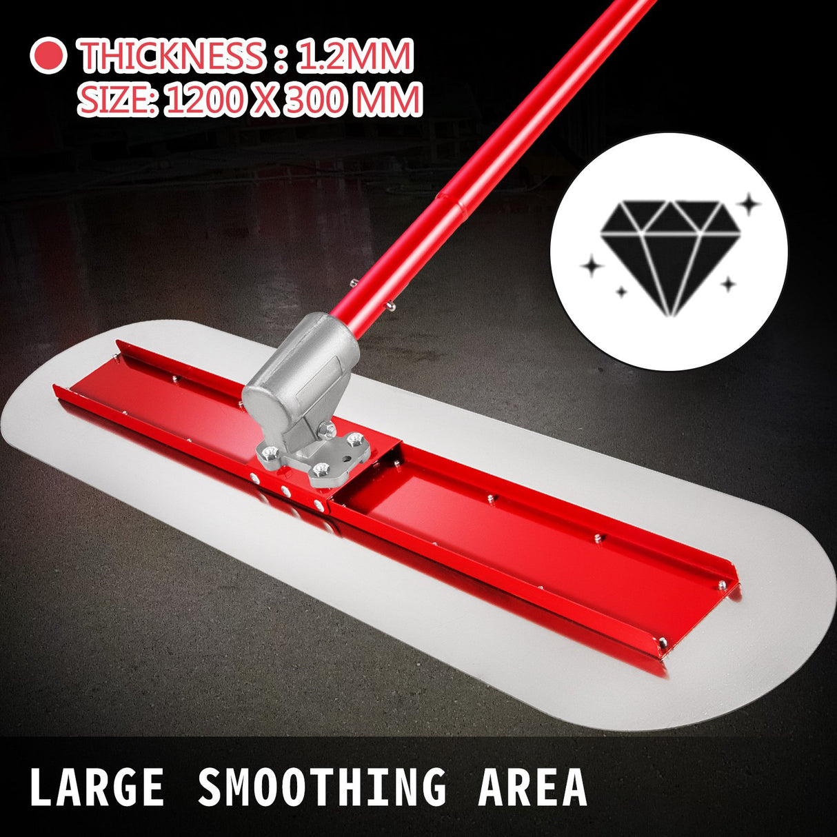 VEVOR Bull Float Manganese Steel Concrete Float 1200x300mm Concrete Float Tool Cement Tool Bull Concrete Kit Bull Pool Float Bull Float Handle Bull