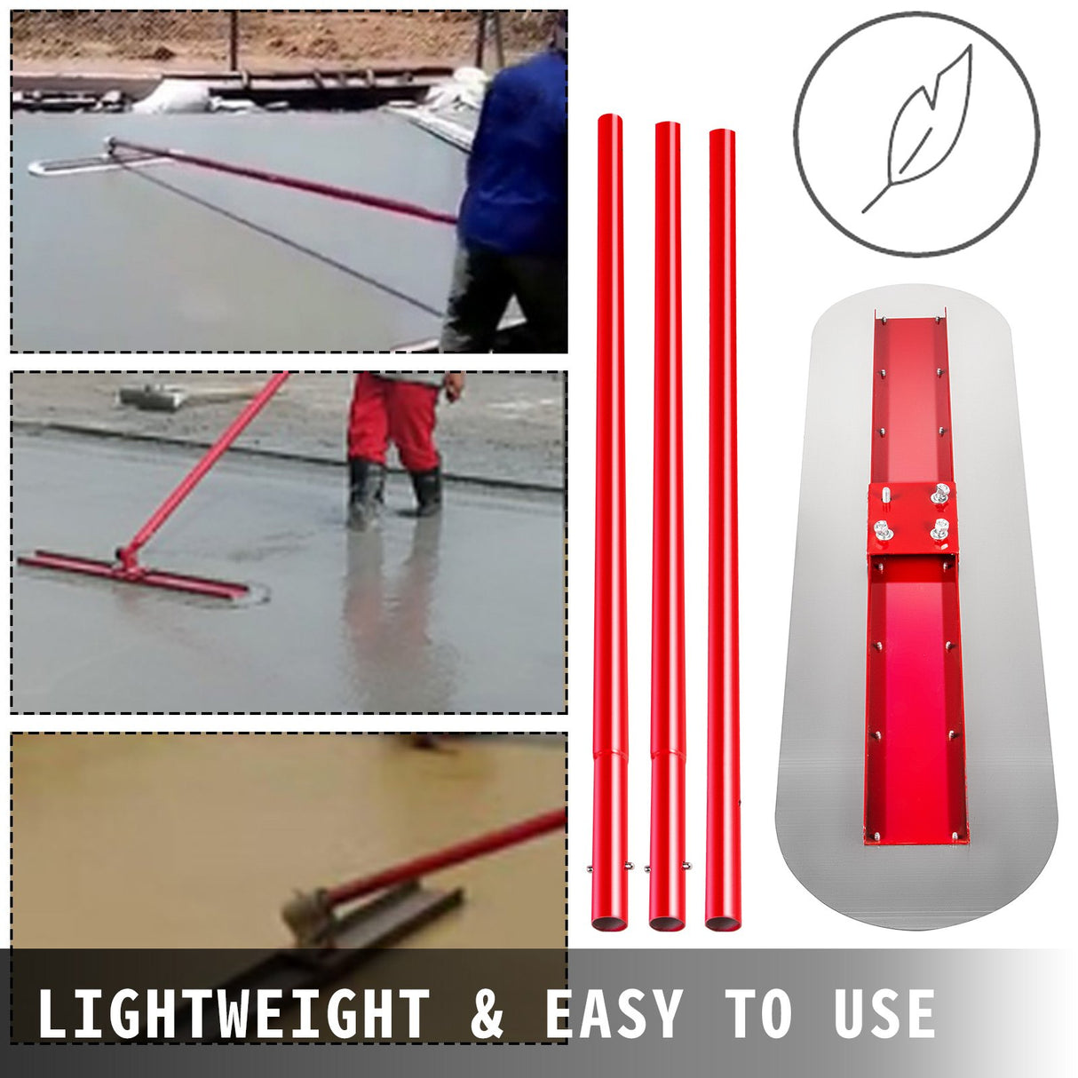 VEVOR Bull Float Manganese Steel Concrete Float 1200x300mm Concrete Float Tool Cement Tool Bull Concrete Kit Bull Pool Float Bull Float Handle Bull