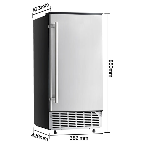 Undercounter Built-in Ice Maker, 80 Lbs/Day Under Counter Ice Maker Machine with Reversible Door Stainless, image 8