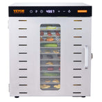 VEVOR 10 Trays Food Dehydrator Machine Stainless Steel 1000W Jerky Fruit Drying