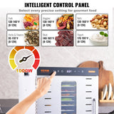VEVOR 10 Trays Food Dehydrator Machine Stainless Steel 1000W Jerky Fruit Drying - Top-Down View